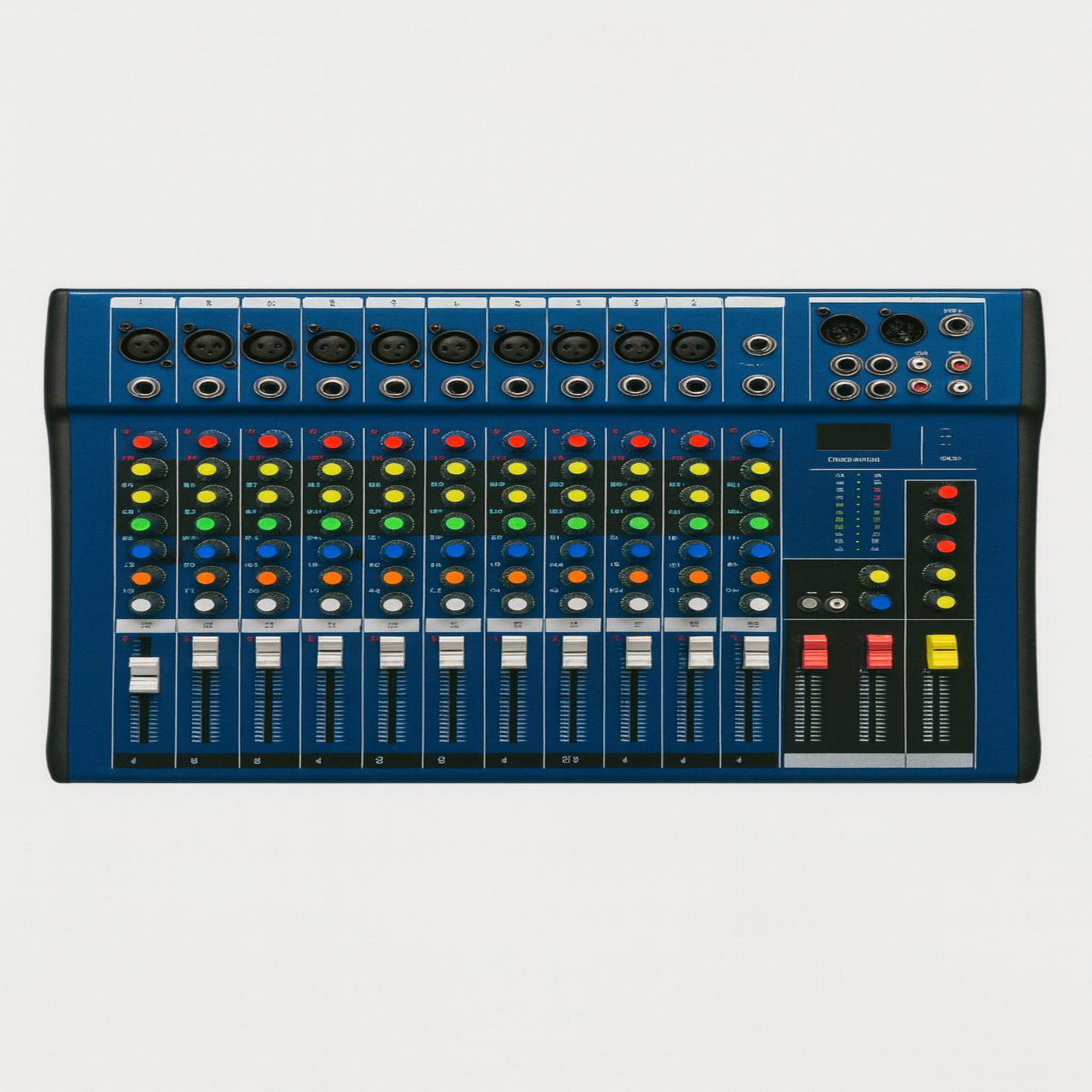 GT 205; 12 CHANNEL MIXER , GENERAL SPECIFICATIONS-12 mic Input, 1 Aux,Digital Mp3 Player,XLR, Phono Out