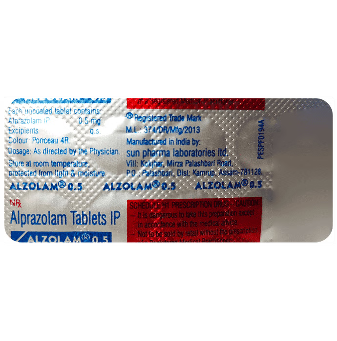 ALZOLAM 0.5MG - Strip of 10 tablets