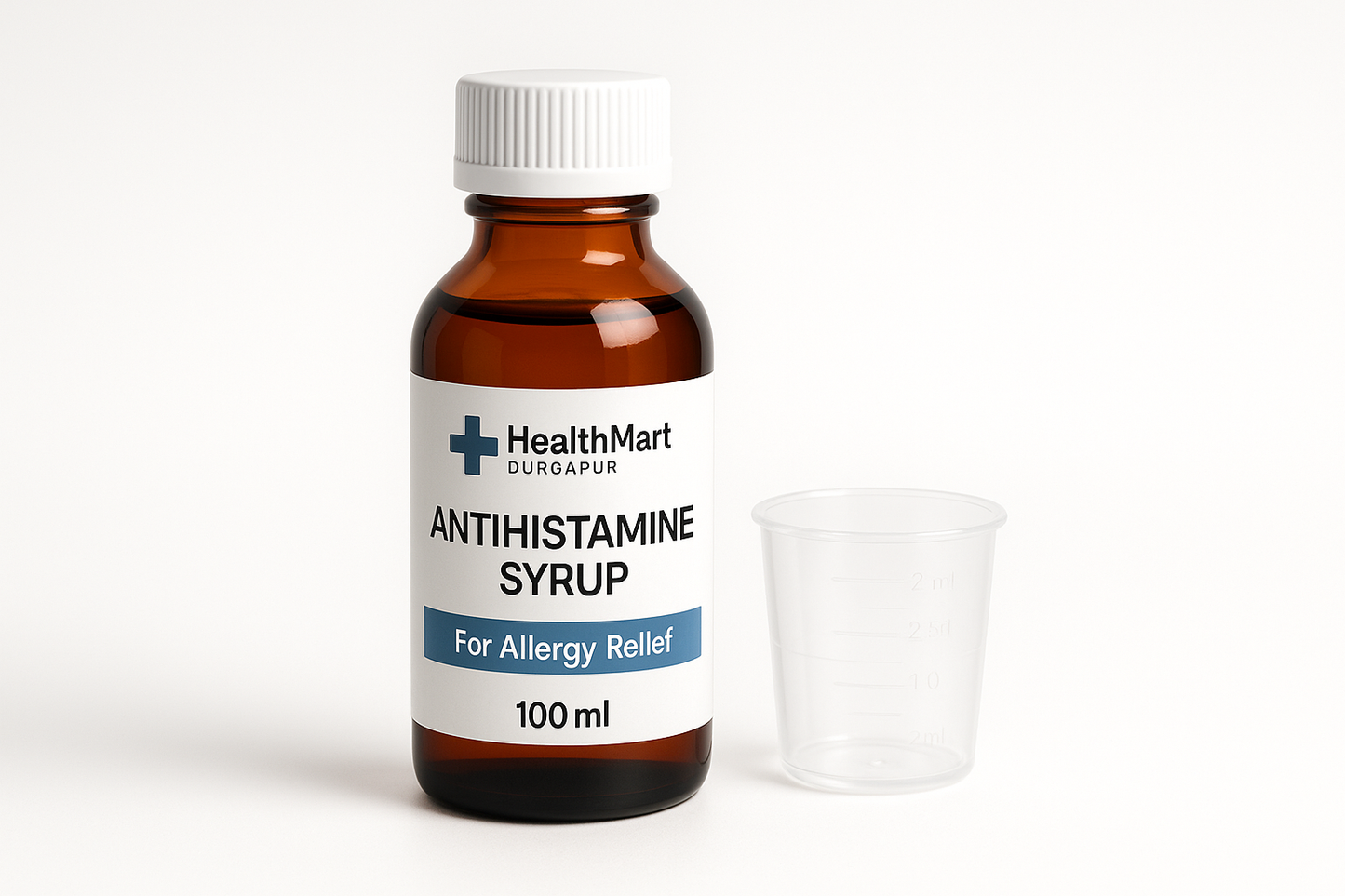 Antihistamine Syrup from HealthMart Durgapur\
Syrup for allergy relief, 100ml.\