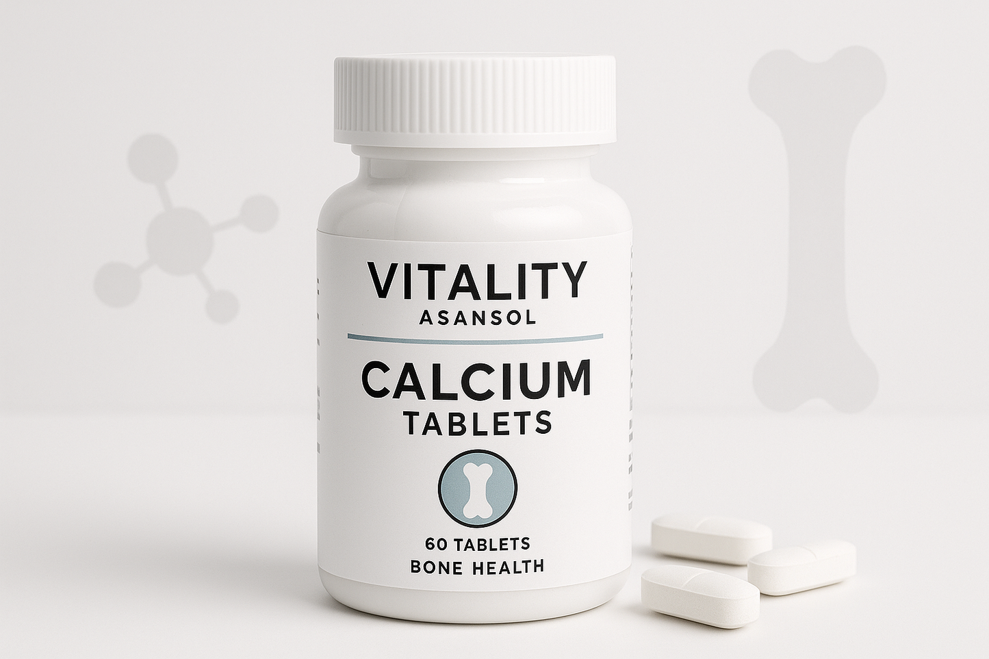 Calcium Tablets from Vitality Asansol\
Calcium tablets for bone health.\