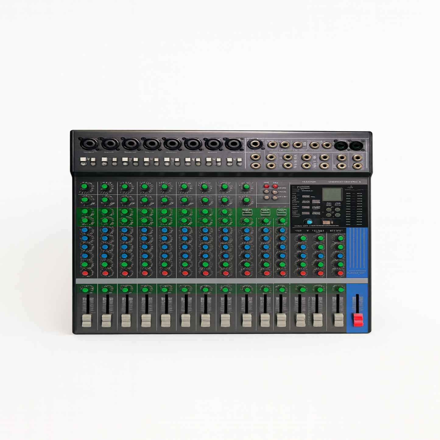 UNE-FEX MIXER ,MG16KU (16 CHANNEL MIXER) — GENERAL SPECIFICATIONS , 8mic, 4Aux, 2monitor,48V Phantom Power,Reverb, Delay,XLR, Phono Out,USB bt,4 Group Out