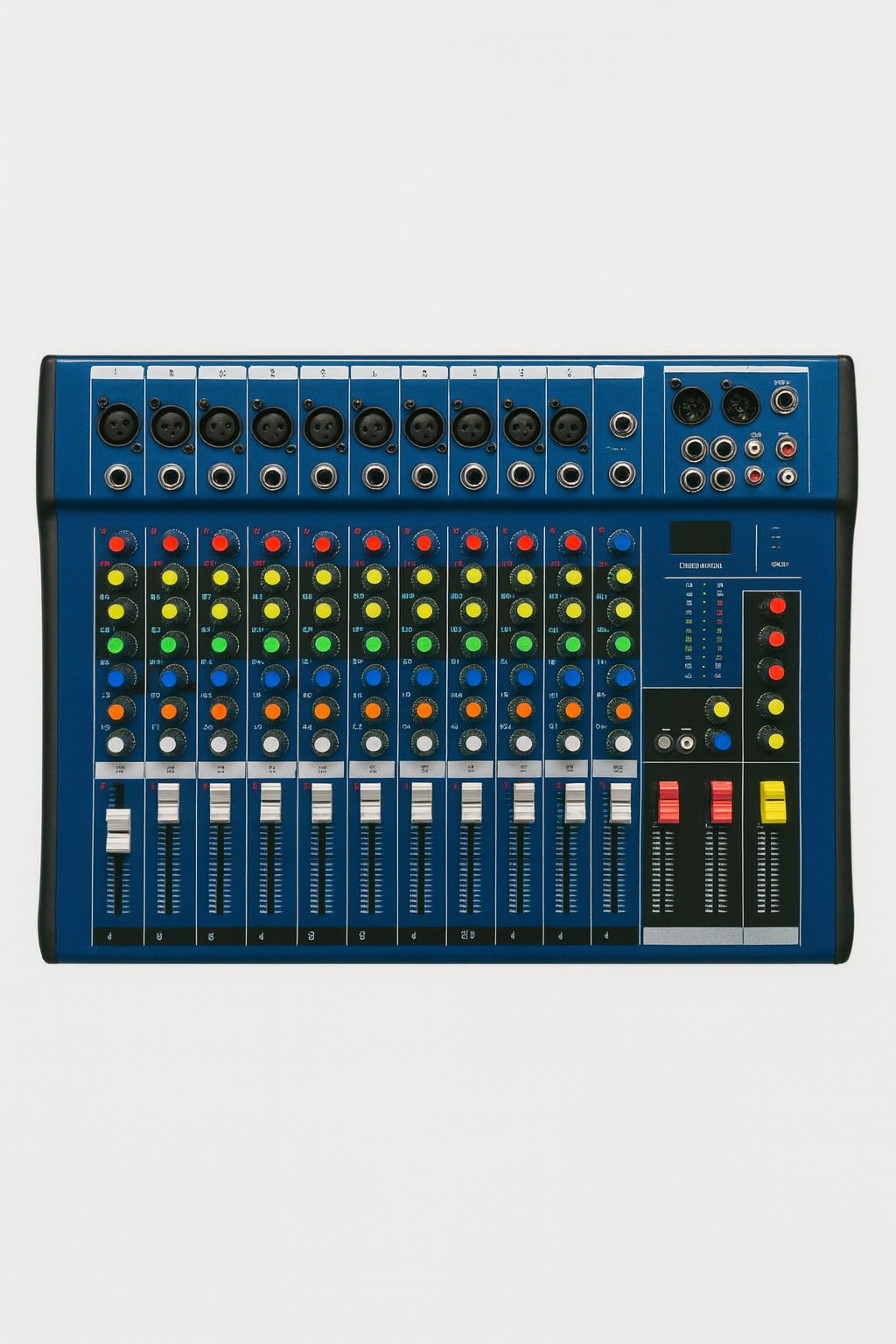 GT 205; 12 CHANNEL MIXER , GENERAL SPECIFICATIONS-12 mic Input, 1 Aux,Digital Mp3 Player,XLR, Phono Out