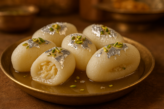Authentic North Bengal Chomchom with rich coconut filling. Oval-shaped spongy sweet soaked in sugar syrup. Made fresh daily at Sweet Bengal.