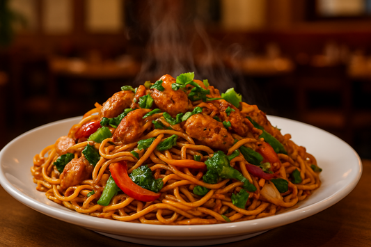 Chicken Noodles at Taste Restaurant Asansol\
Spicy chicken noodles with vegetables.\
