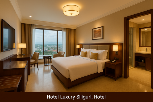Deluxe Room at Hotel Luxury Siliguri
Spacious deluxe room in Siliguri with premium amenities.
