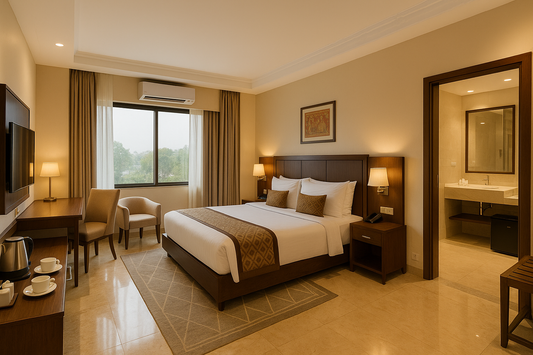 Deluxe Room at Hotel Pride Siliguri
Spacious deluxe room in Siliguri with premium amenities.

