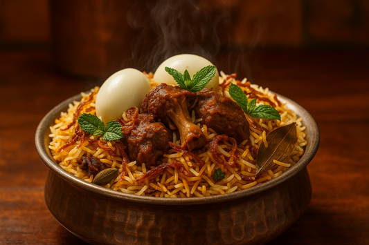 Mutton Biryani at Biryani House Howrah\
Rich mutton biryani with aromatic spices.\
