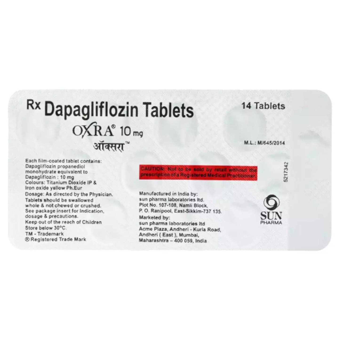 OXRA 10 MG 14 S - Strip of 14 tablets