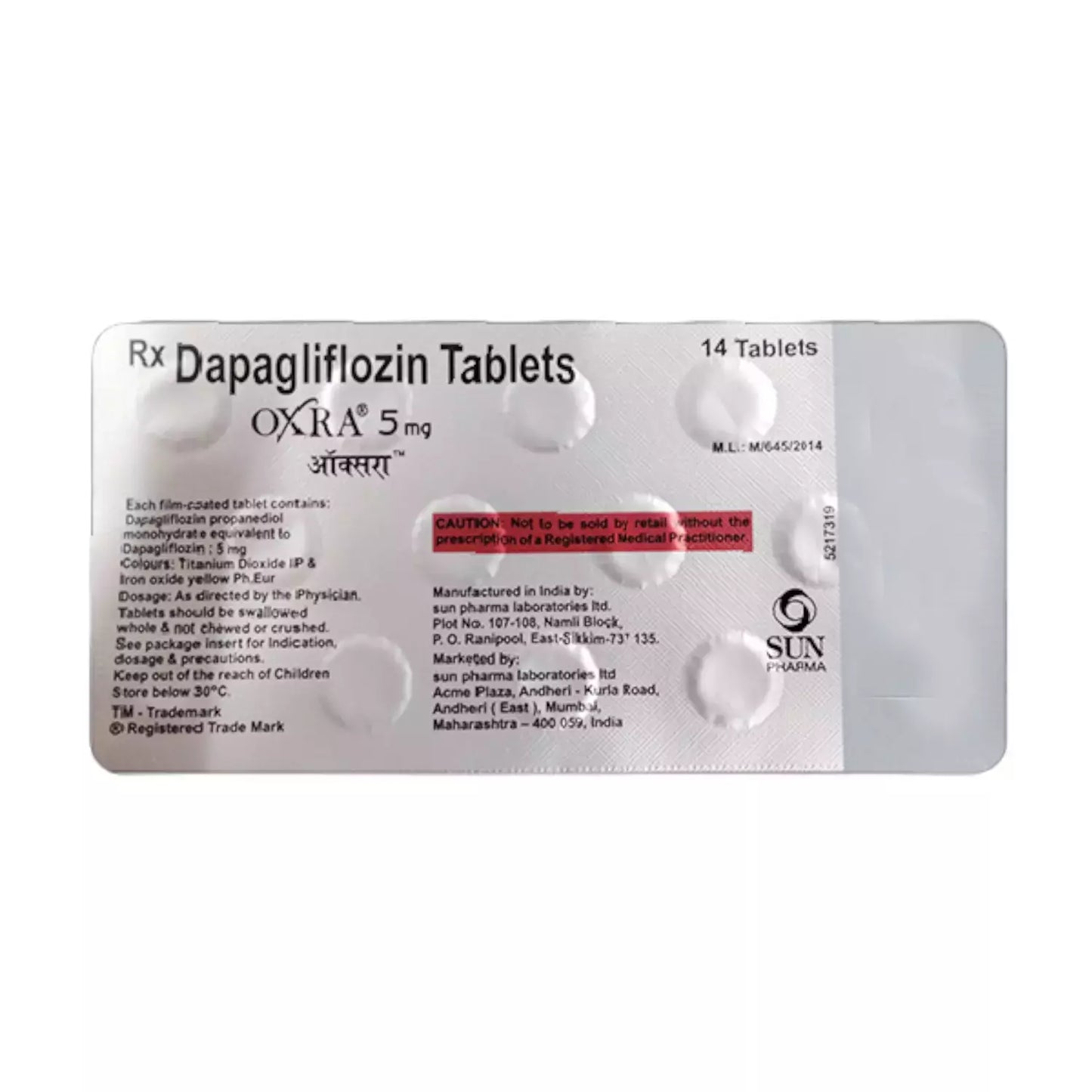 OXRA 5 MG14 S - Strip of 14 tablets