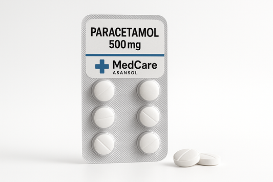 Paracetamol Tablets from MedCare Asansol\
Pain relief tablets, 500mg.\
