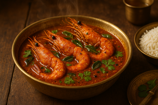 Prawn Curry at Seafood Kolkata\
Spicy prawn curry with Bengali spices.\
