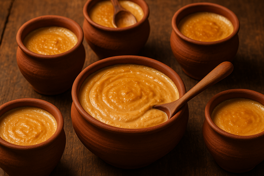 Traditional Bengali sweet yogurt with jaggery. Creamy, rich and perfectly sweetened. Served in authentic earthen pots for that classic taste.