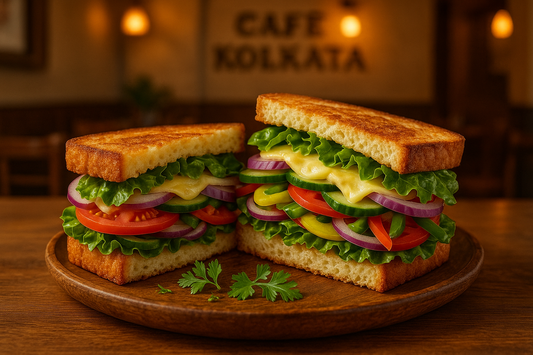 Veg Sandwich at Cafe Kolkata
Fresh veg sandwich with cheese and veggies.
